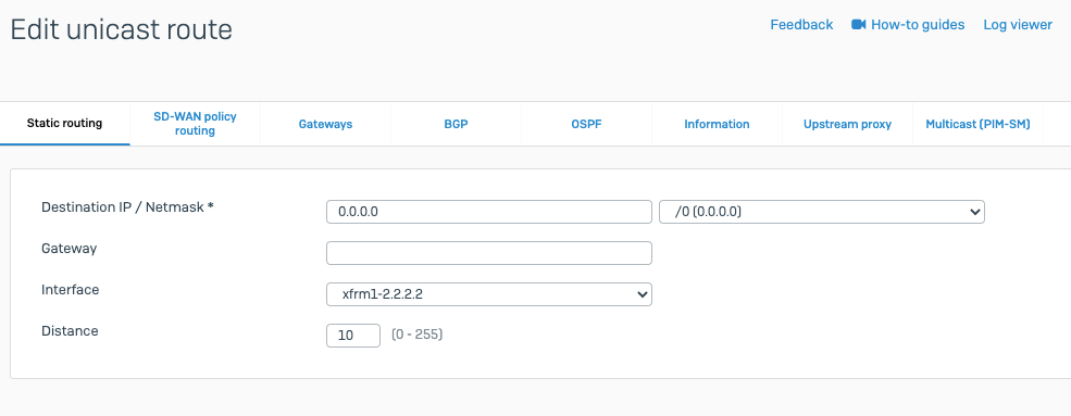 SophosXG - ipsec - configuration