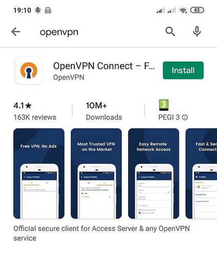 OpenVPN config - Android - Play Store