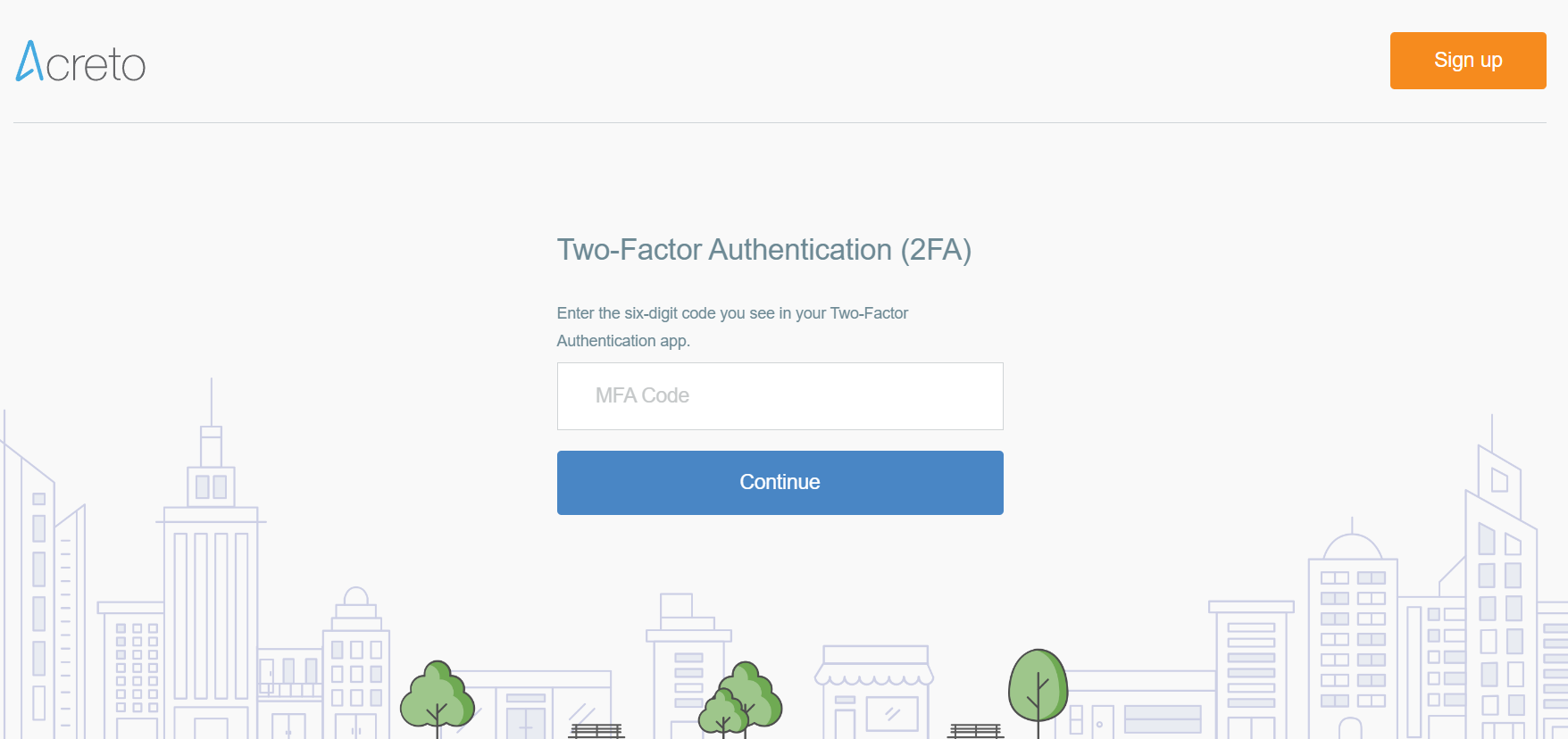 MFA - on login page